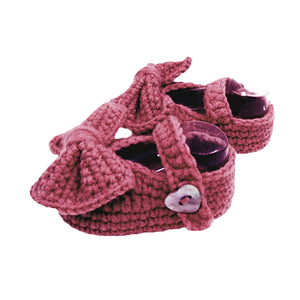 Crochet Mary Jane Booties in Plum Purple (Infant)