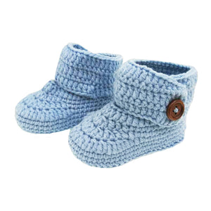 Crochet Baby High Top Booties in Blue