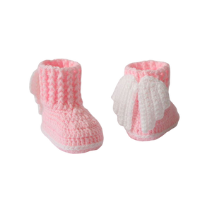 Newborn Crochet Angel Booties in Pink